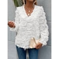 thumbnail image 4 of Women'S Tassel Tees Fringe Crew Neck Short Sleeve T Shirt Going Out Tops Streetwear White M, 4 of 9