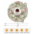 thumbnail image 6 of 13 Inch Round Placemats Set of 6, White Pink Flower Non Slip Heat Insulation PP Table Mats, Shabby Chic Spring Vintage Leaf Green Washable Place Mats for Kitchen Dining Party Table Decor, 6 of 7