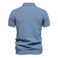 thumbnail image 3 of JTieacloth Collar Shirt for Men Mens Summer Lapel Casual Knit Shirt Fashion Solid Color Cotton Short Sleeve Tops Blue M, 3 of 5