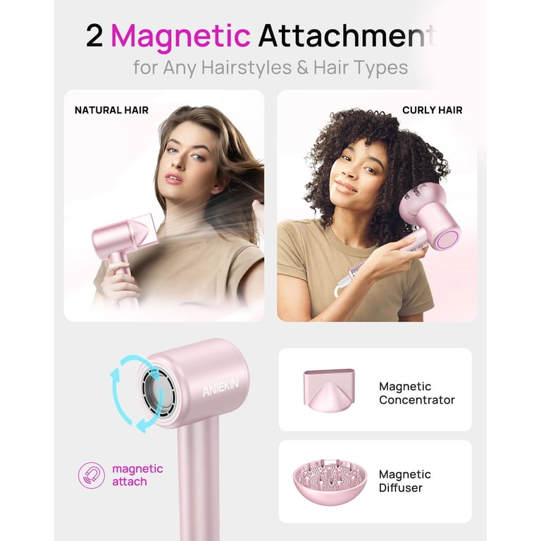 Hair Dryer, High-Speed Ionic Low Noise Blow Dryer with Brushless