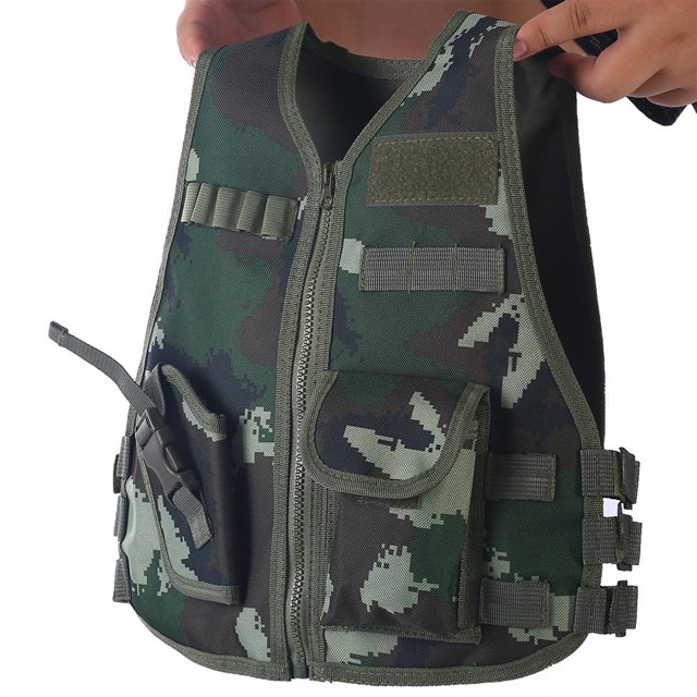 Chaleco de camuflaje para niños,Chaleco de camuflaje para niños con chaleco ajustable para niños Chaleco de combate para niños Rendimiento sólido