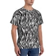 thumbnail image 4 of Yiaed Zebra Print Mens Short Sleeve Tight Fit T-Shirt, Crewneck Casual Tee-3X-Large, 4 of 5