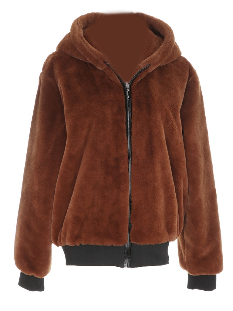 A&O - Luxuriously Soft Sherpa Hoodie Jacket with Zipper and Pockets ...