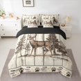 thumbnail image 2 of Homewish Animal Deer 7-Piece Bedding Comforter Set for Female Men Teens,Brown Wheat King Bedding Sets,Jungle Wildlife Ultra Soft Bed Sheets,Retro Vintage Room Decor,Reversible, 2 of 8