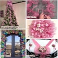 thumbnail image 4 of 2 Rolls Red Mesh Ribbon, Christmas Deco Mesh 10 Inch x 30 Feet Each Roll, Metallic Red with Foil Ribbon for Christmas Tree Decorations Halloween Party Decor Crafts Wreaths,Rosa claro, 4 of 7