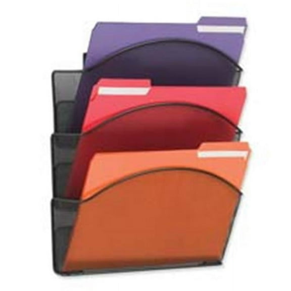 Safco Products Company  Mesh Wall Pockets - Legal - Black - 15in. x 3in. x 9in.