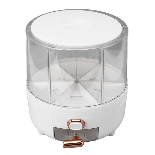 Contenedor De Almacenamiento De Granos De Arroz, Dispensador De Alimentos De Almacenamiento De Granos Giratorio 360, Cilindro De Medición, Dispensador De Alimentos Giratorio 360