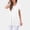 White, variant on ALLLIST Women's Tops Short Sleeve V Neck Holiday T-Shirts Pink Solid Casual Tunic Clothing for Women