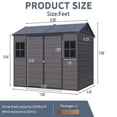thumbnail image 4 of CarButler 8x6ft Resin Outdoor Storage Shed Heavy Duty Waterproof Tool Shed with Floor,2 Windows and Lockable Doors for Garden Patio Backyard Brown, 4 of 9