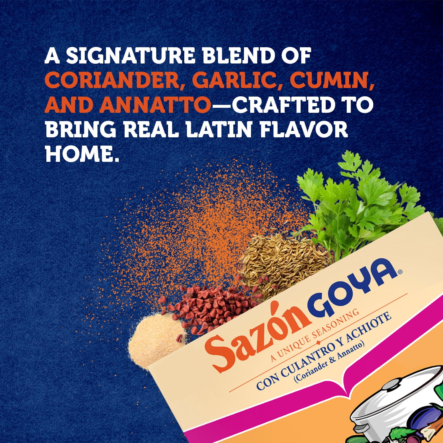 GOYA Sazon with Coriander and Annatto Seasoning Mix, 36 Packets, 6.33 oz Box