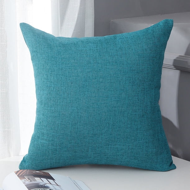 Xiao Hua 4 fundas de almohada de algodón y lino de color liso. Clásicas y atemporales, fundas de almohada sencillas de color puro que quedan genial en cualquier cama. 50 x 50 cm (azul oscuro).