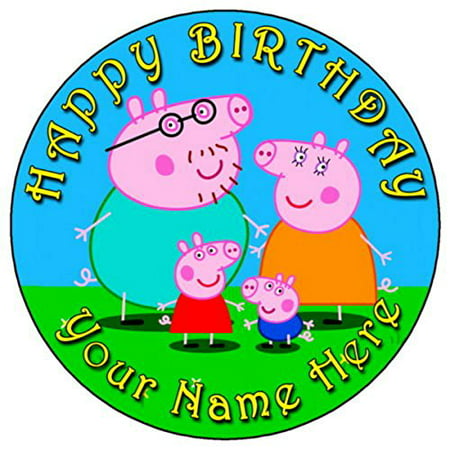 Peppa Pig Family Edible Frosting Image Cake Topper-7.5