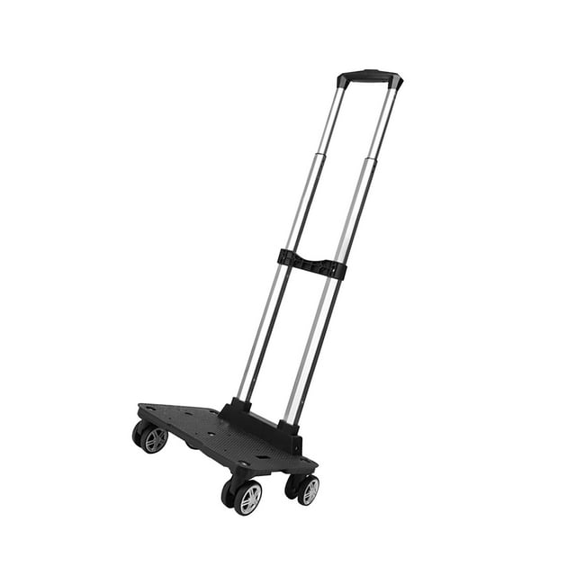 tamizeot Chariot à Bagages Pliant Sans Système de Freinage Chariot à Main pour Randonnée Voyage Ados Quatre Roues Quatre Roues 32x23x96cm