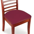 thumbnail image 1 of Easy Fit Seat Covers for Chairs, Bar Stools, Patio Cushions - 2 PC Set, 15 3/4" Diameter, Burgundy, 1 of 9