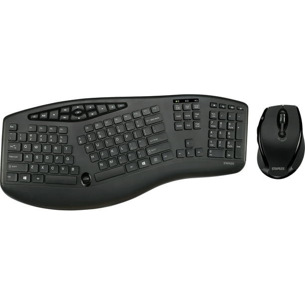 Staples Wireless Ergo Keyboard and Optical Mouse 24328401 - Walmart.com