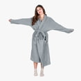 thumbnail image 4 of Tirrinia Women's Plush Soft Robe - Fluffy, Warm, and Fleece Sherpa Shaggy Bathrobe for Ultimate Comfort, Machine Washable, Large Size, Grey, 4 of 6