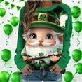 thumbnail image 2 of Saint Patricks Day Outfit Women Cute Gnome Print Shirts Crewneck Long Sleeve Sweatshirt Irish Going Out Tops Green Shirts for Women St Patricks Day, 2 of 7