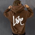 thumbnail image 5 of Gibobby Sudadera con capucha mujer, Sudadera corta con capucha para mujer, manga larga, forro polar, ropa de otoño(Café,CH), 5 of 5