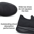 thumbnail image 5 of YHOON Women's Walking Sneakers Lightweight Breathable Slip on Tennis Shoes Casual Fashion Running Sneakers All Black Size 5, 5 of 6