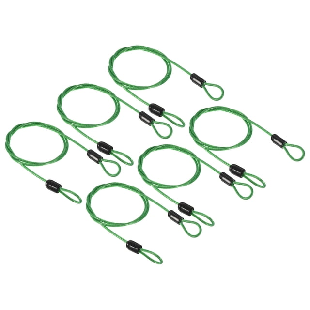 Uxcell Security Cable Coated Luggage Lock Wire Rope with Loop Clear Green 1.64ft
