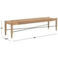 thumbnail image 3 of SAFAVIEH Arcana Jute Bench, Natural (Jute Rope)/Natural (Teak Wood)/Black (Metal) (64 in. W x 16.8 in. D x 16 in. H), 3 of 11