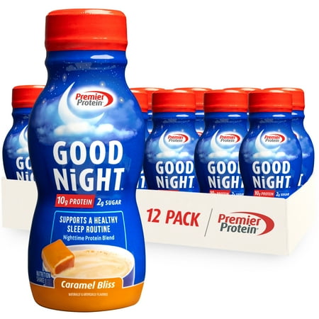 Premier Protein Good Night Protein Shake, Caramel Bliss, Nighttime Protein Blend, Magnesium, Zinc, 8.75 fl oz, 12 Ct
