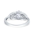 thumbnail image 3 of Simulated Cubic Zirconia Size-5 Fashion Heart Ring Wedding Bridal Oval Round 925 Sterling Silver, 3 of 7