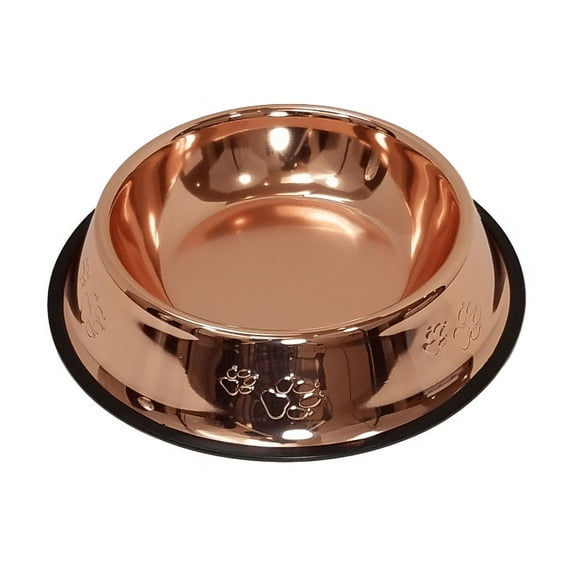 Petsentials Non-Skid Stylish Food Bowl for Your Pet, Premium Grade Stainless Steel – Elegant Bronze | Large, 40oz