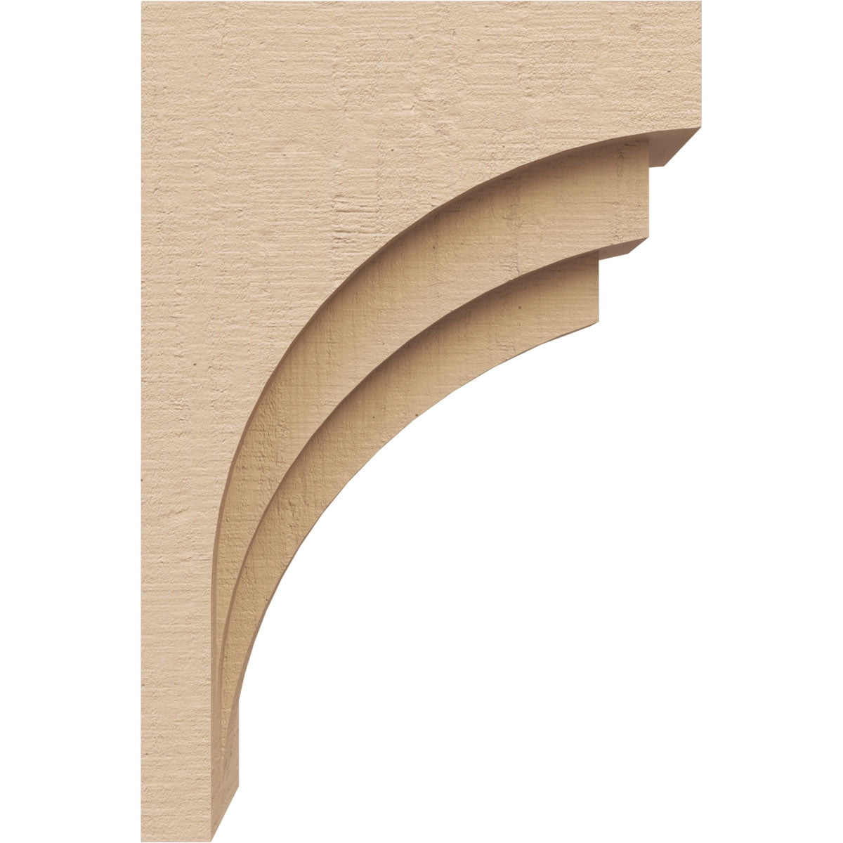 3"W x 6"D x 9"H Classic Rockford Rough Cedar Woodgrain TimberThane Corbel, Primed Tan