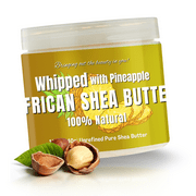 RA COSMETICS Whipped Shea Butter Pineapple - 100% Pure and Natural African Shea Butter - Ultimate Handcrafted Moisturizer with Essential Vitamins for Radiant Skin and Luscious Hair - 12oz Jar