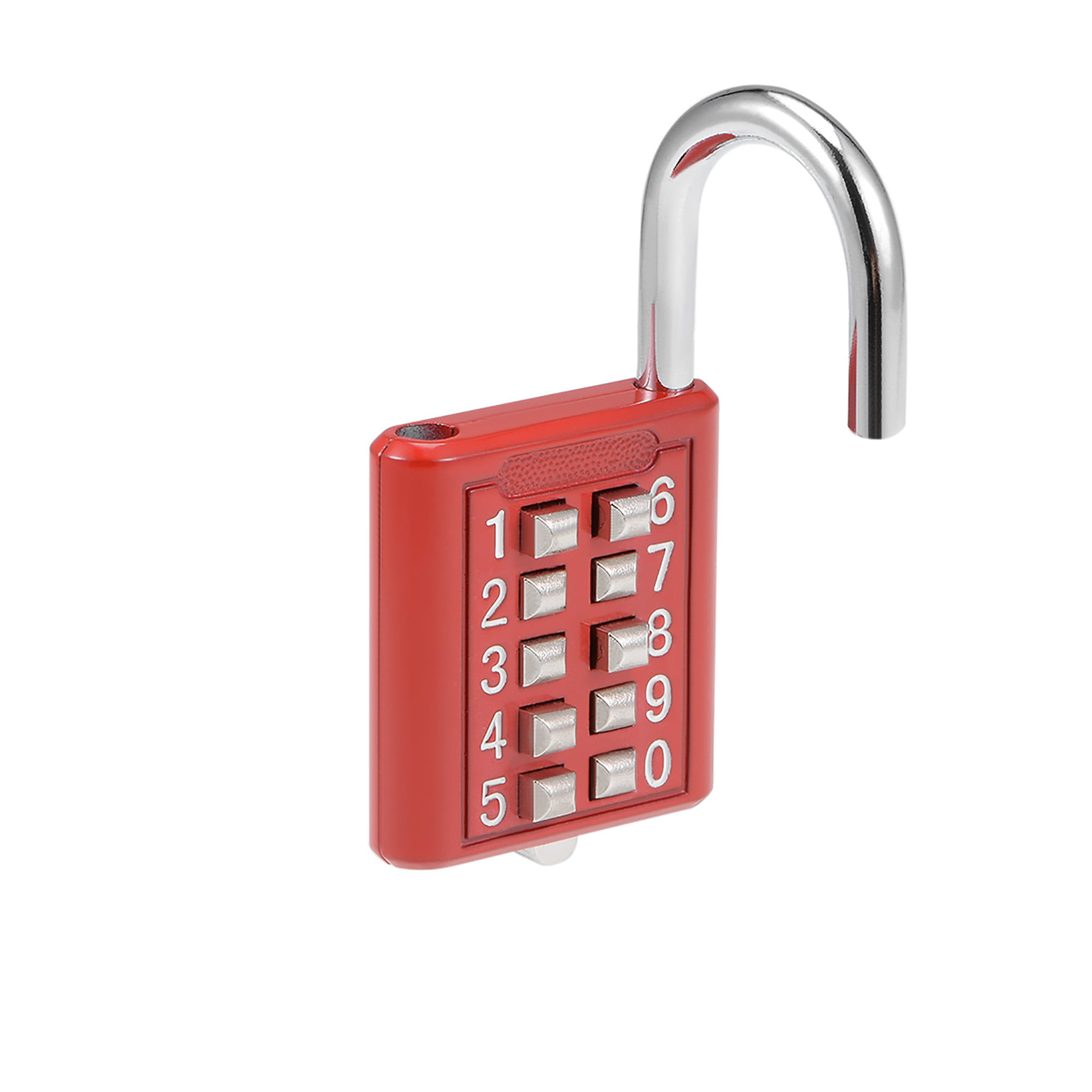 10-Digit Combination Padlock Push Button Locker Cabinet Lock Red 2Pcs 