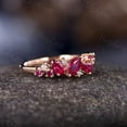 thumbnail image 3 of Ruby Cluster Stack Wedding Ring,Silver Rose Gold,Moissanite Anniversary Ring,Wedding Ring,Birthstone Gift Ring, 3 of 5