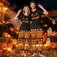 thumbnail image 6 of Matching Halloween Pajamas for Family Spider Web Ghost Short Sleeve Funny Pjs Pumpkin Candy Spooky Wide Leg Loungewear, Women:2XL, 6 of 6