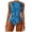 Blue, variant on VerPetridure Womens One Piece Bathing Suits Color Block Print Backless Swimsuits Summer Athletic Swimwear