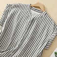 thumbnail image 3 of Women's Linen Tank Tops Sleeveless Striped Button Down Shirts Curved Hem Loose Fit Casual Beach Summer Blouses (M, Gray), 3 of 6
