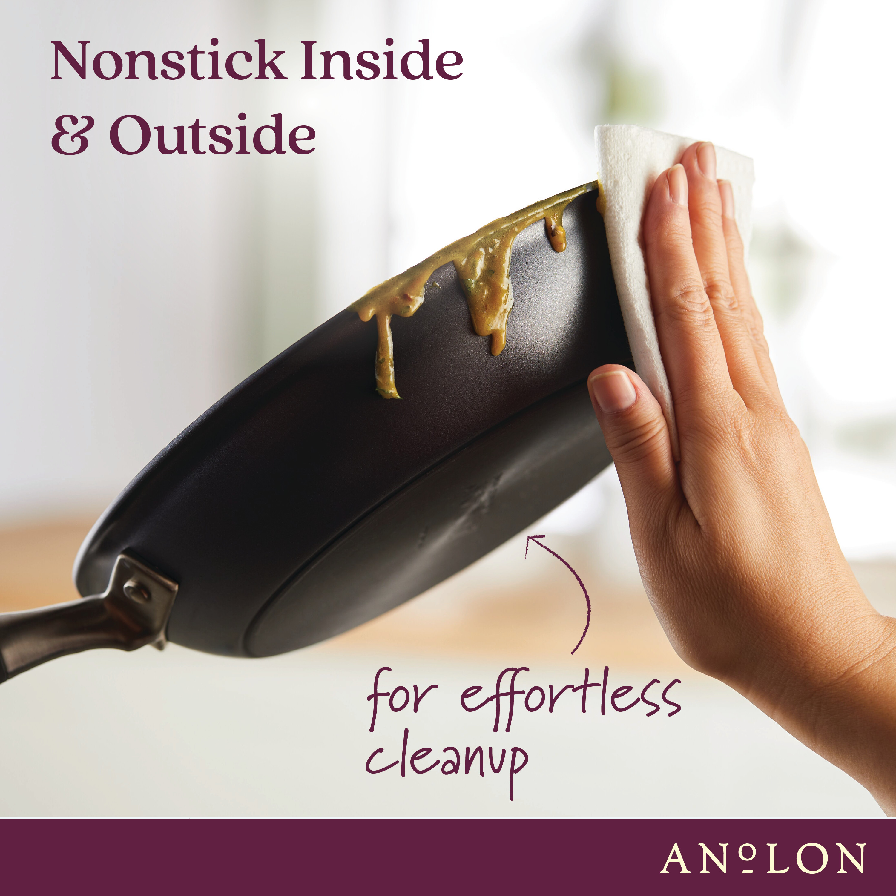Anolon Advanced Home 12.5 Inch Hard-Anodized Nonstick Divided Grill and Griddle Pan, Moonstone