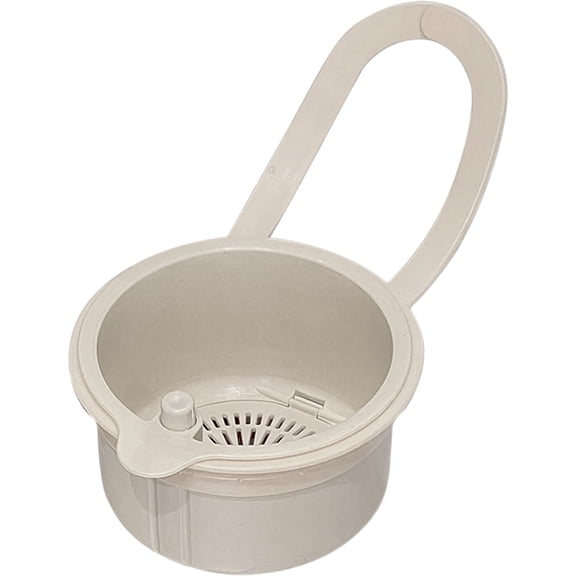 White Sink Strainer Basket - Hanging Sink Colander Drain Basket, Upgrade Quicks Draining Tool with Bottom Release for Mess-Free Hands-Free Cleanup, 5X4X3In, 1Pcs