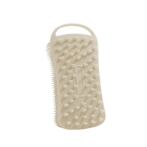 Cepillo corporal de silicona con cerdas largas y suaves,nodos de masaje,diseño de doble cara para una limpieza profunda y suave,cepillo de ducha para lavar el cabello,cuidado corporal,masaje de