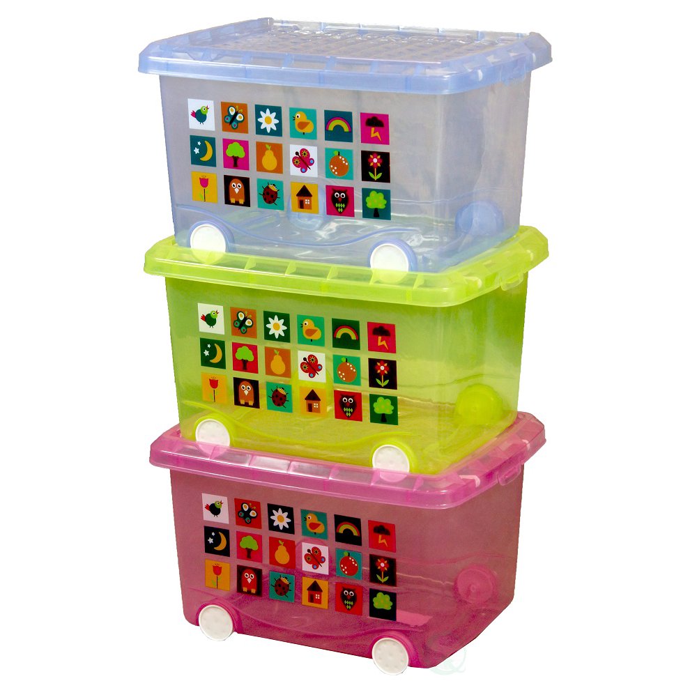 Set of 3 Large Storage Containers with wheels