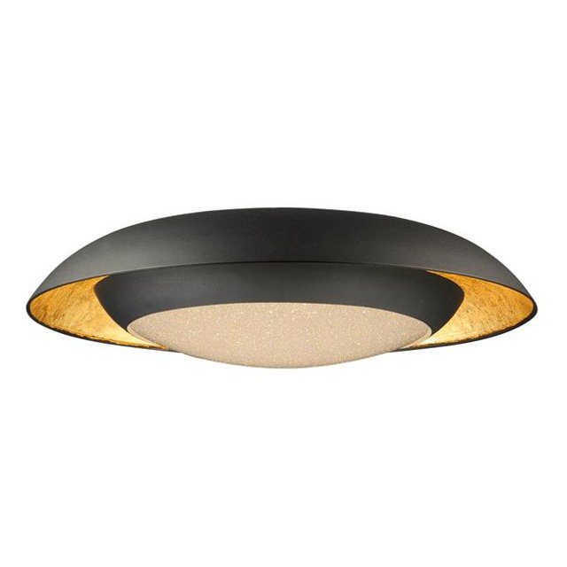 Maxim 35074CYGLBK Iris LED One Light Flush Mount, Gold Leaf & Black