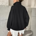 thumbnail image 4 of Lumtrix Oversized Sweatshirt for Women Quarter Button up Stand Collar Long Sleeve Pullover Sweatshirts Henley Neck Pullover Tops Trendy Black _EF06 L, 4 of 4