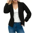 thumbnail image 2 of ZZwxWA Women's Blazer Suit Open Front Cardigan 3/4 Sleeve Fitted Jacket Casual Office Cropped Blazer, 2 of 7
