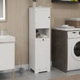 thumbnail image 2 of IVV Tilt Out Laundry Hamper - 55" Tall Bathroom Storage Laundry Cabinet with Open Shelf and Clothes Basket, Hamper Cabinet Shelf for Laundry Room Bathroom Organizer, White, 2 of 8