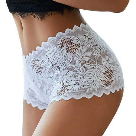 

skpblutn lingerie women lace boyshort floral panties low rise underwear ladies comfortable underpants female lingerie white l