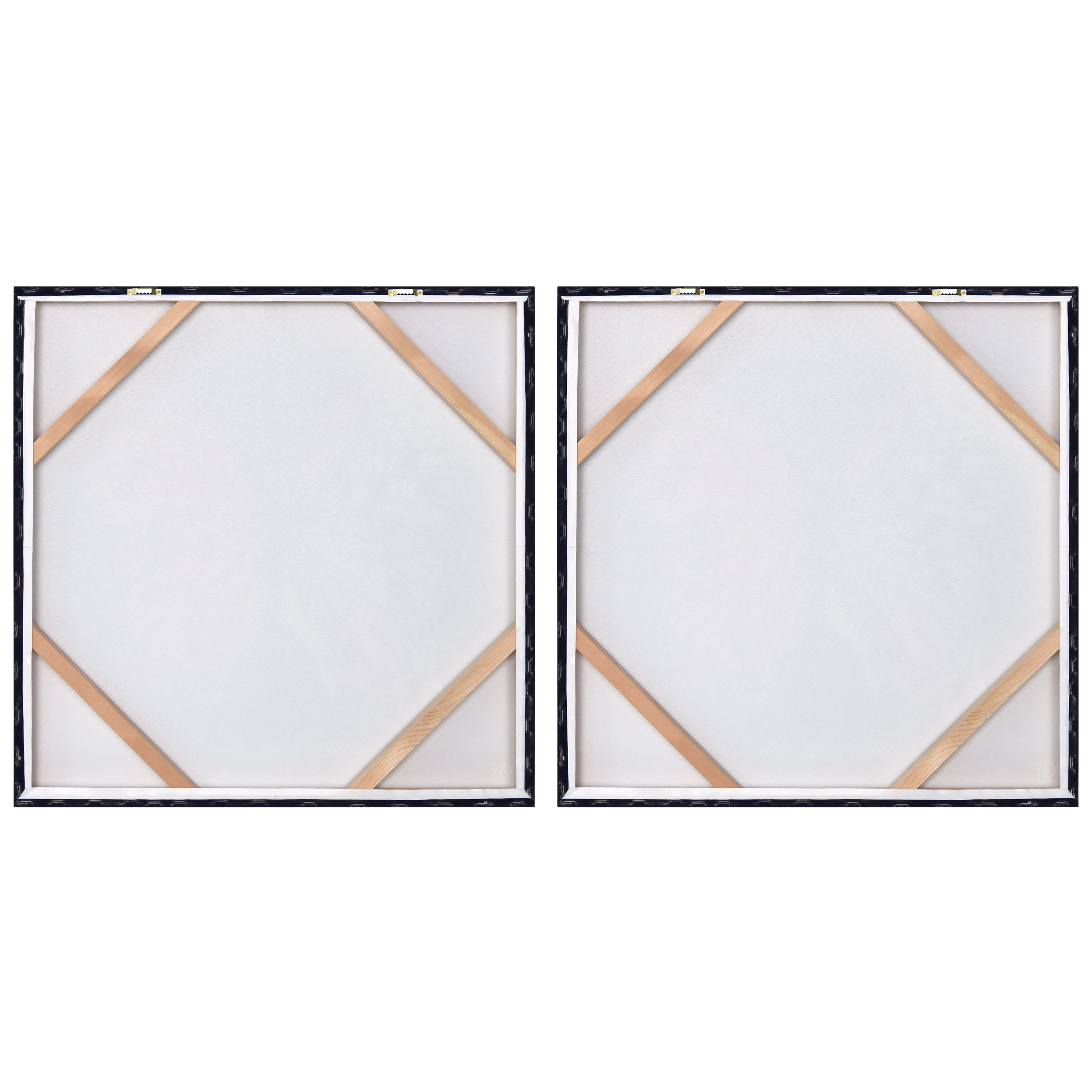 "Monarch Elegance Set" Crystallus Epoxy Coated Wrapped Glossy Butterfly Canvas Wall Art with Heavy Acrylic Crystal Shards Embellishments, Gold Foil Accents