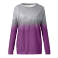 thumbnail image 3 of Blouses pour Femmes Automne Hiver Col Rond Manches Raglan Dégradé T-shirt Ample Blouses d'Été en Liquidation, 3 of 4