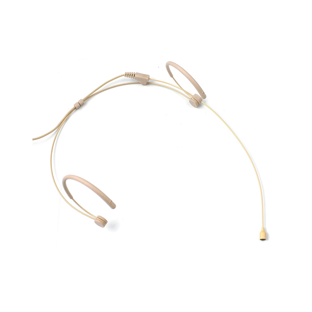 Beige Headset Microphone  Omnidirectional Condenser Headworn Mic Compatible with Shure Wireless System, Mini 4 Pin XLR TA4F Plug
