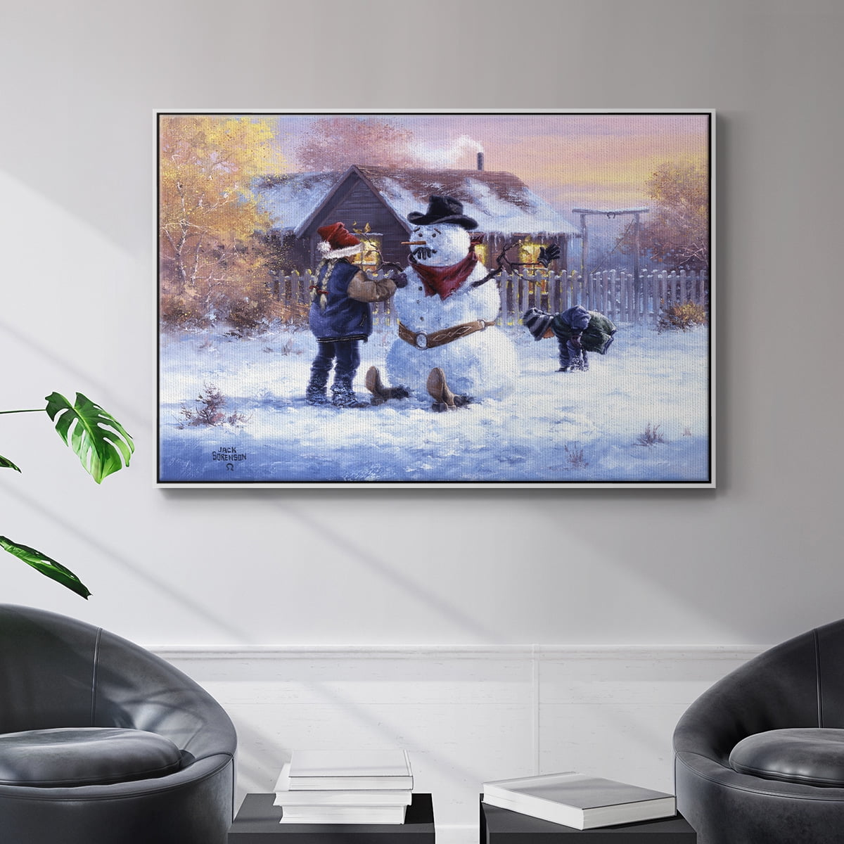 Gonna Be in Trouble - Framed Gallery Wrapped Holiday Canvas - 17 x 25 - White Frame