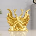 thumbnail image 2 of Estatua de cisne moderna, escultura de animal para estantería, escritorio de oficina y sala de estar. Dorado, 2 of 9
