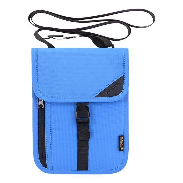 Neck Bag Travel Documents, Waterproof Mobile Phone Holder, Adjustable Shoulder Strap, Durable Polyester Fabric, For Business Travel, Secure Hanging Design, Compact Fits Passport, Everyday Akmoler